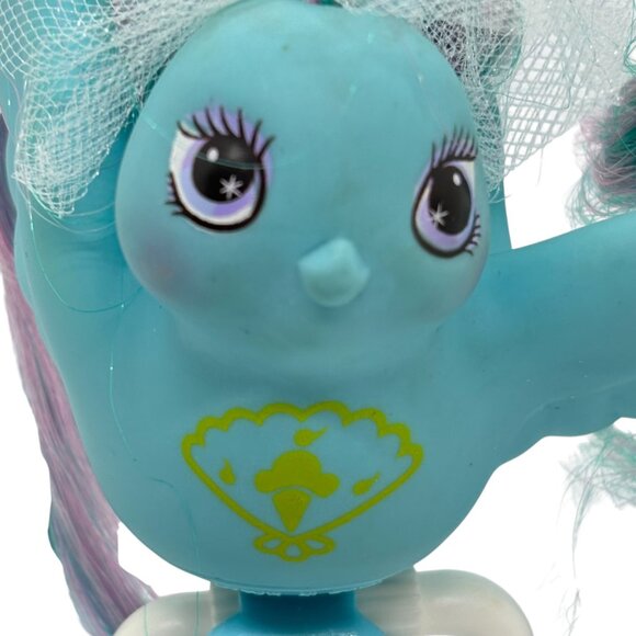 Vintage Hasbro Fairy Tails Fan Flutter Tails Blue Bird My Little Pony G1 & Stand - Picture 3 of 12
